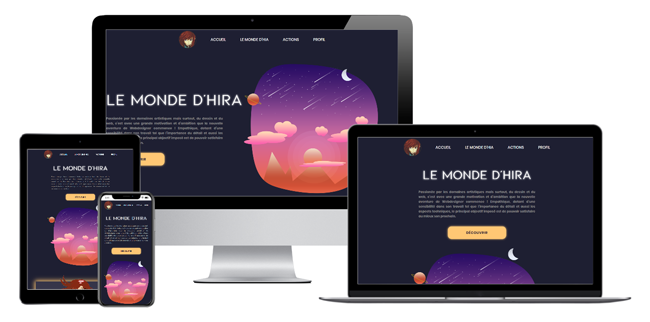 Le monde d'Hira est le portfolio de Estelle Autier qui propose des créations web et des sites internet.